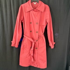 Garnet Hill Women's Coral Trench Coat